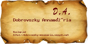 Dobrovszky Annamária névjegykártya