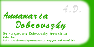 annamaria dobrovszky business card